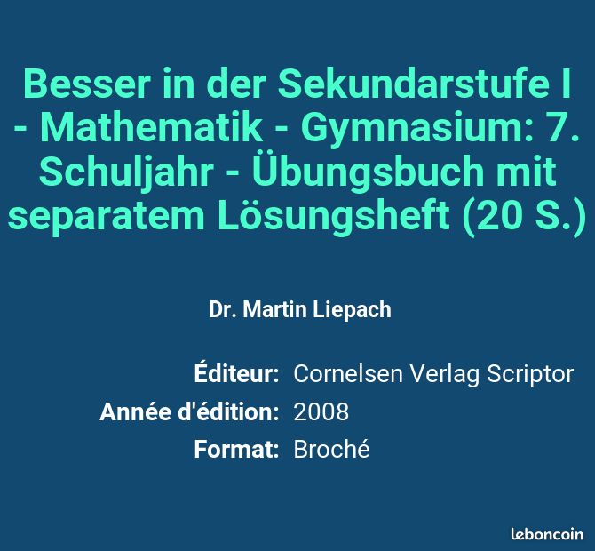 Besser in der Sekundarstufe I - Mathematik - Gymnasium: 7. Schuljahr - Übungsbuch mit separatem ... (image 2)