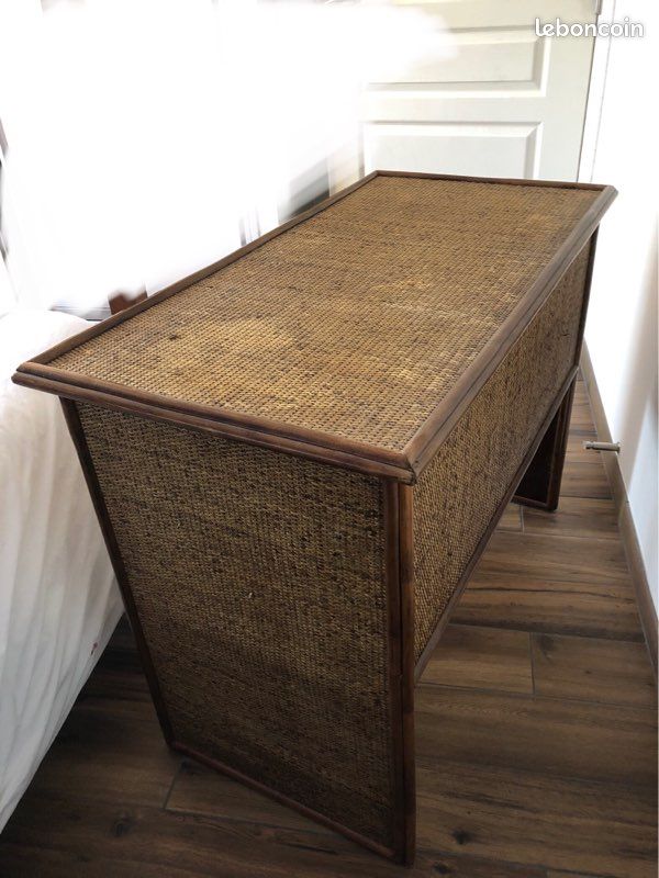 Bureau /coiffeuse rotin (image 7)