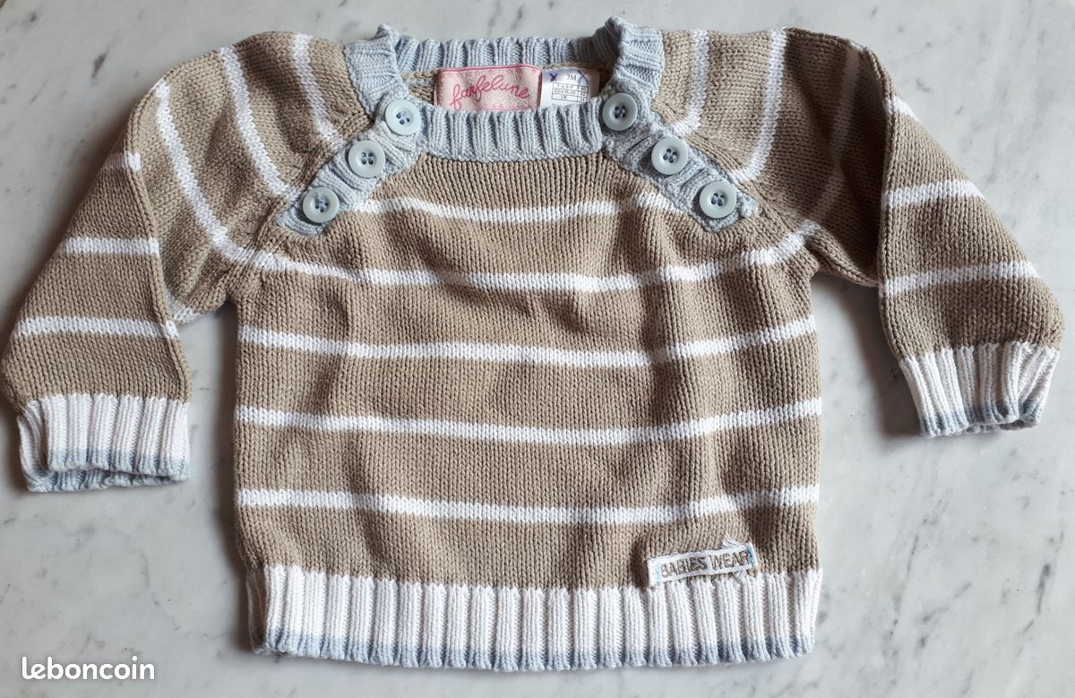 Ensemble pull pantalon t shirt body 3m garcon (image 2)