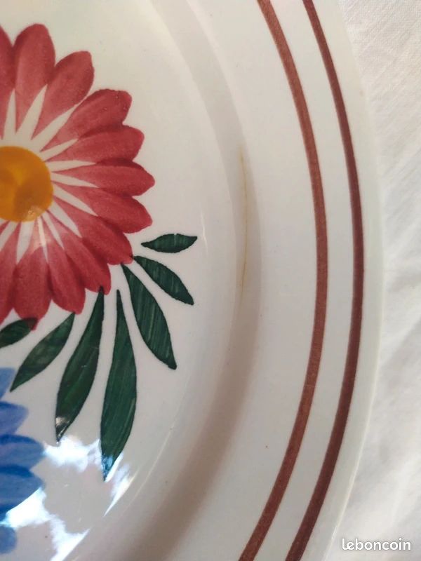 Assiettes plates anciennes en terre de fer Choisy-le-Roi (image 8)