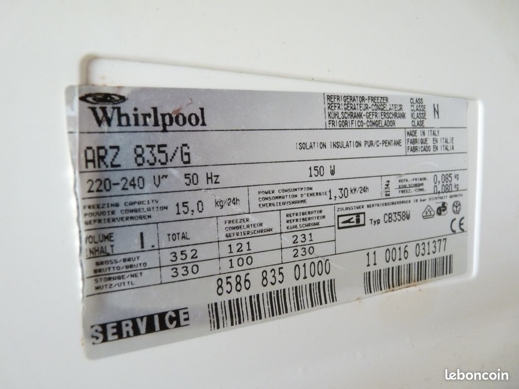 Grand réfrigérateur Congélateur WHIRLPOOL ARZ 865/G (image 3)