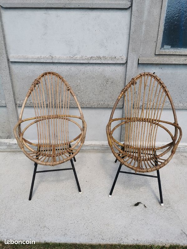 Fauteuils en rotin à restaurer (image 1)