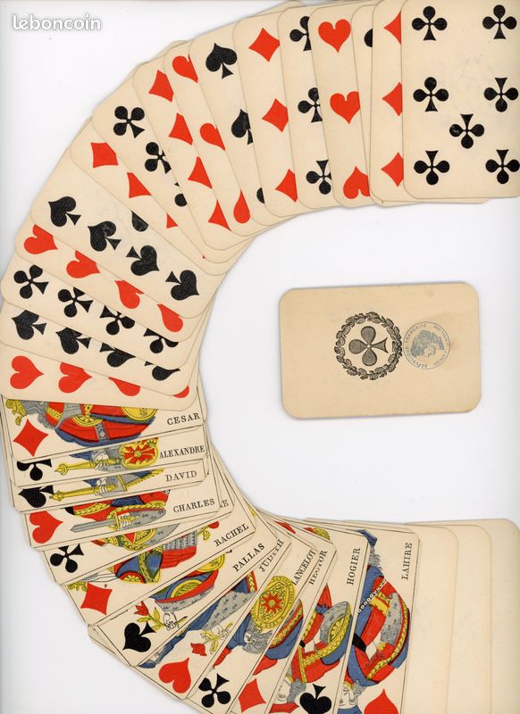 Ancien Jeu de 32 cartes Dieudonné & Cie Angers - Décret 1890 - TTB / Complet (image 2)