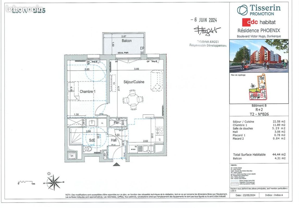Appartement 2 pièces 44 m² · à Dunkerque · 44 m² · 700 €