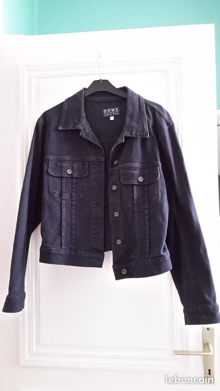 Veste courte coton bleue marine Dôme T40 (image 1)