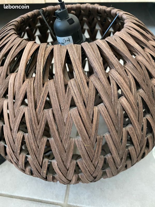 Suspension en rotin marron chocolat (image 3)