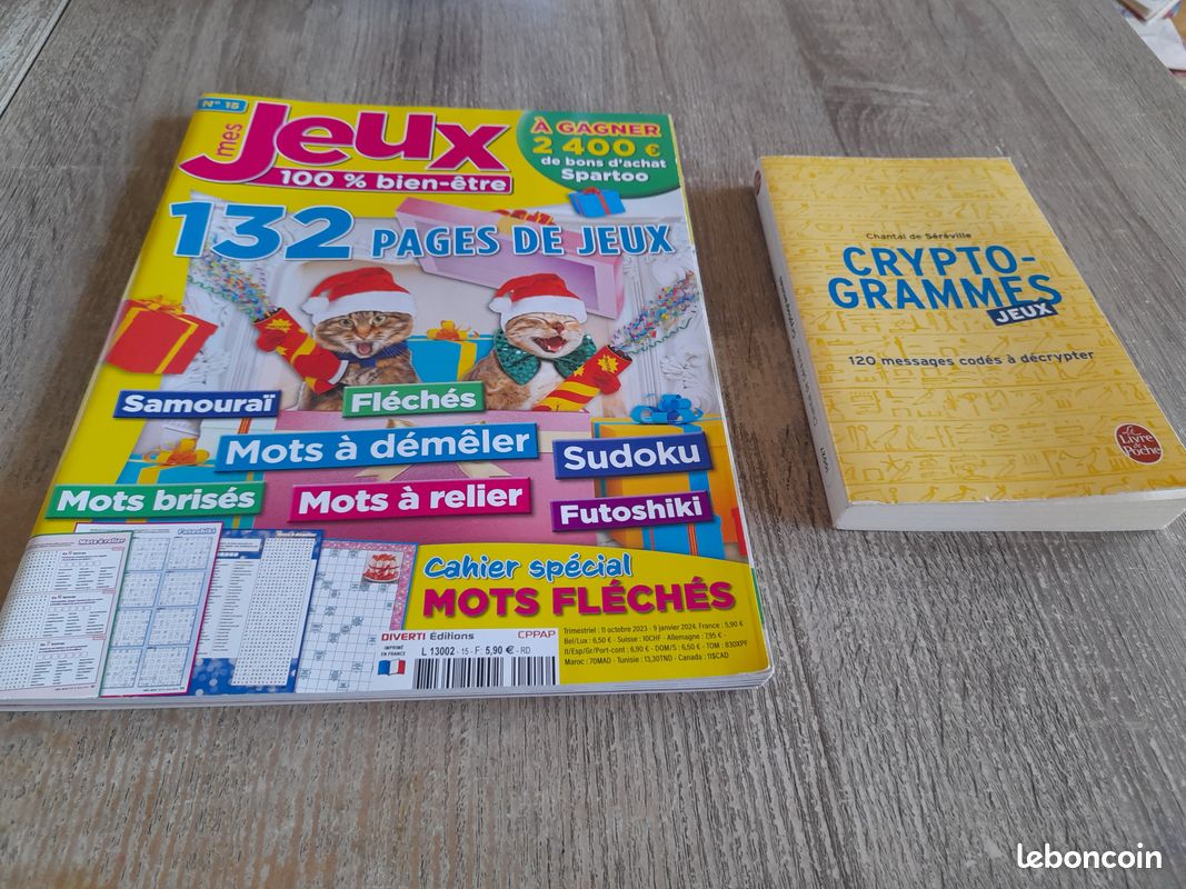 Jeux 100 % bien-être et cryptogrammes - Livres