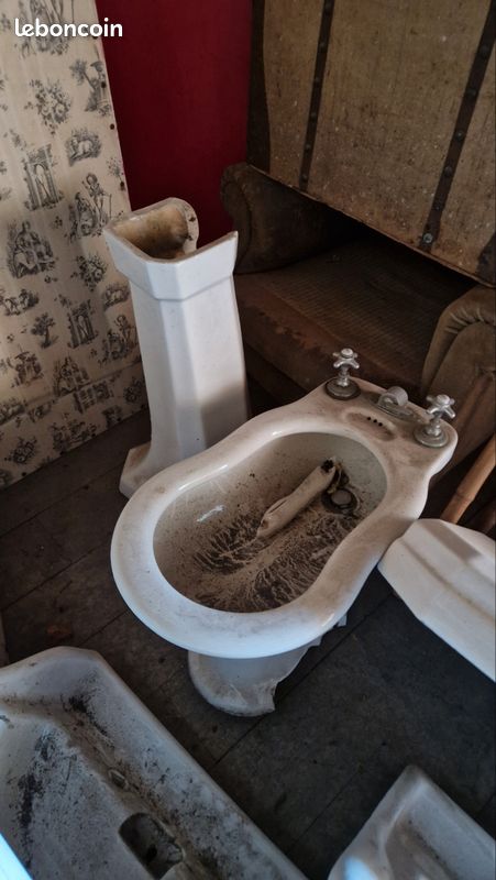 Lavabo ancien + bidets (image 3)