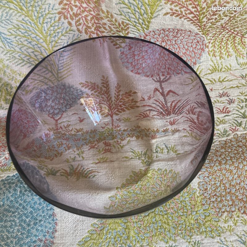 Coupelle rince doigt en cristal teinté mauve ancien, Lalique sûrement mais non signé (image 2)