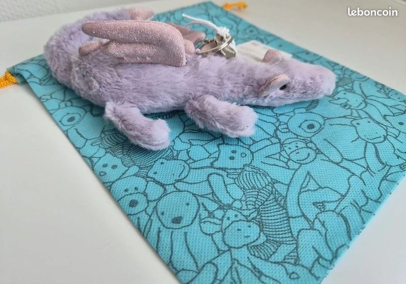 Porte-clés Jellycat Dragon lavande (image 1)