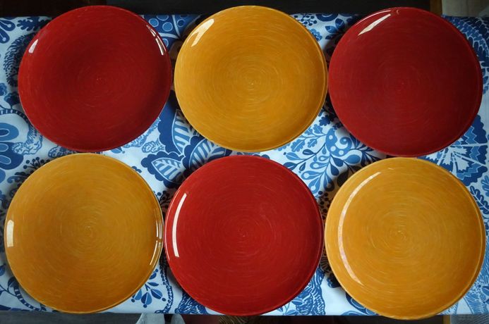 Lot de 6 assiettes plates Marocain noir - D 24 cm