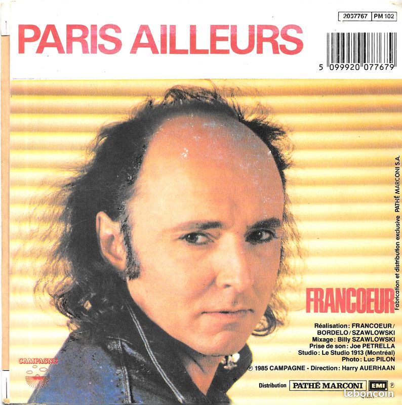 Lucien Francoeur : Waikiki Beach / Paris ailleurs [Vinyle 45 tours 7"] 1985 (image 2)