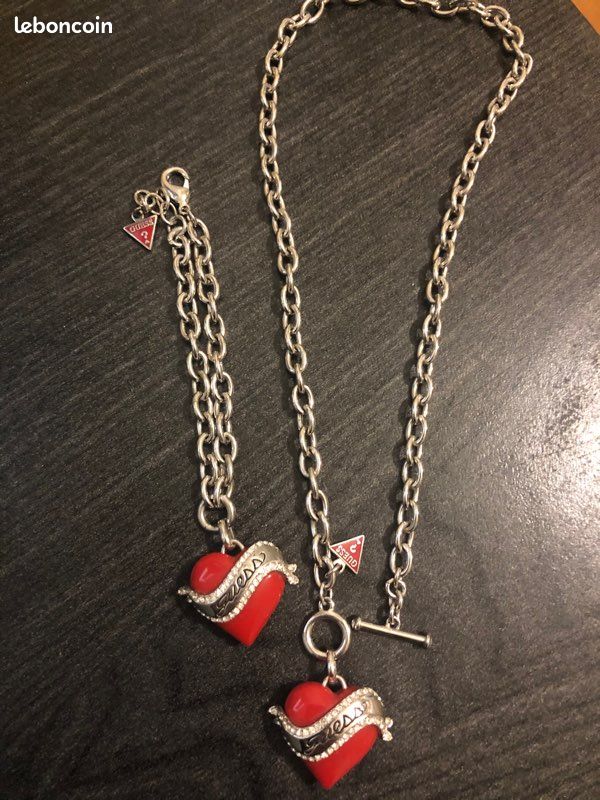 Bijoux GUESS ORIGINAL Parure cœur rouge (image 4)