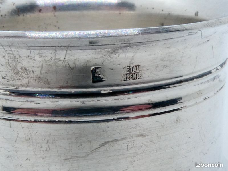 Rond de serviette métal argenté Au clair de la lune