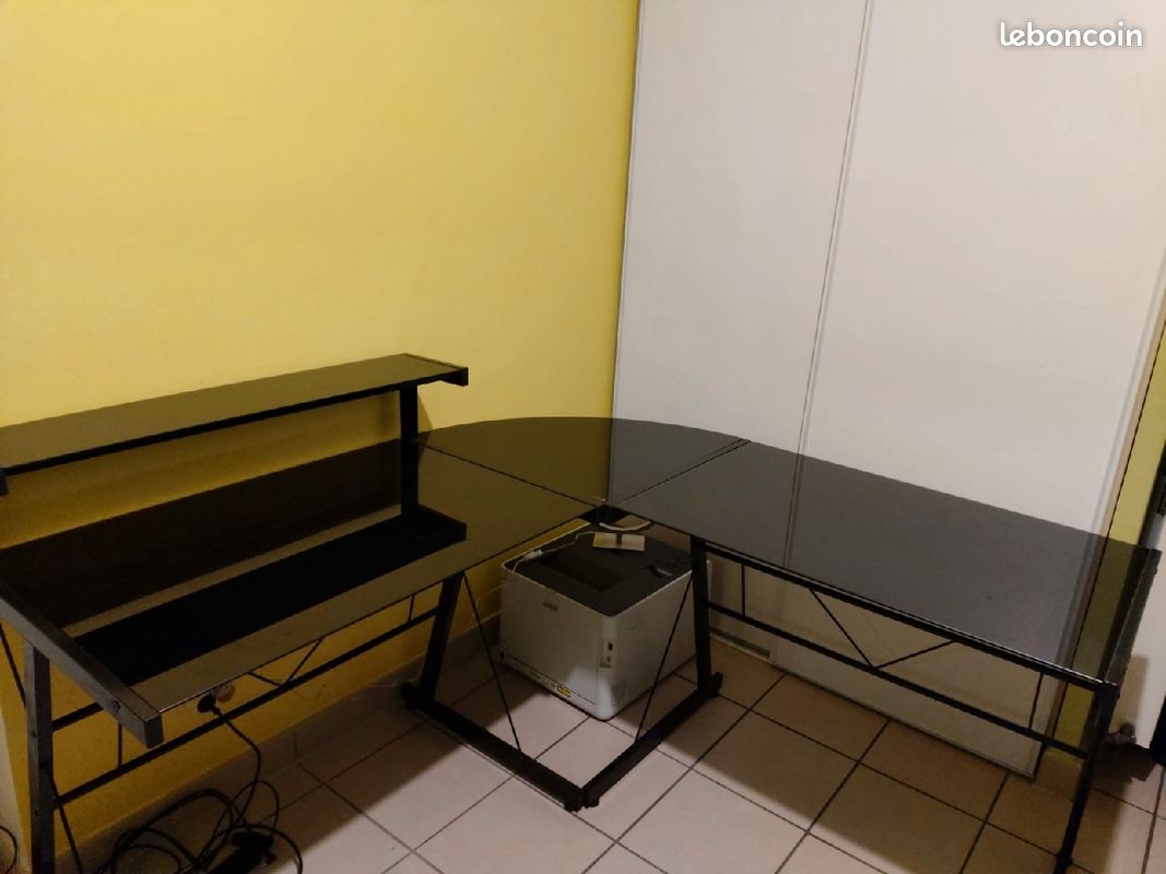 Bureau en verre 2 places (image 1)