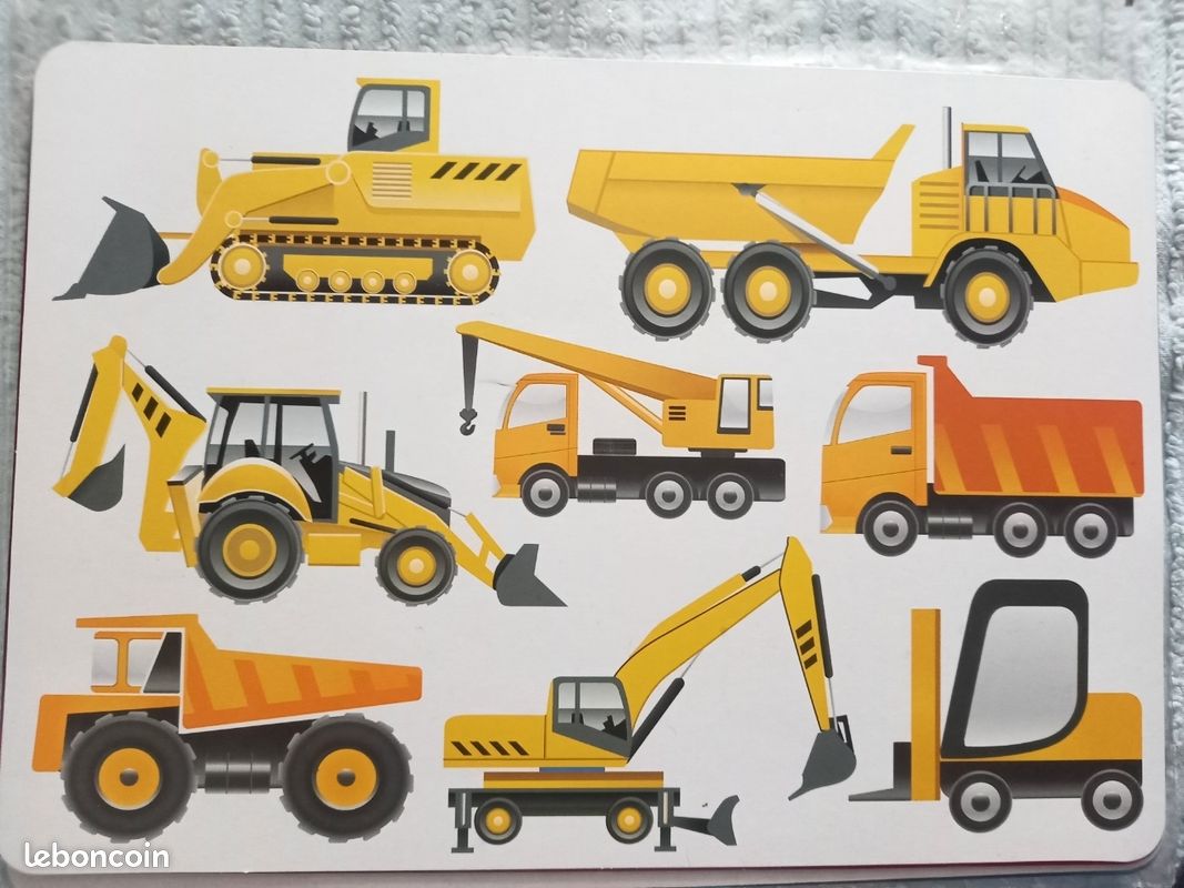 Lot De 6 Pochoirs Réutilisables - Pelleteuse, Camion, Grue - 30x30 Cm - Pour Peinture Sur Mur, Tissu, Bois