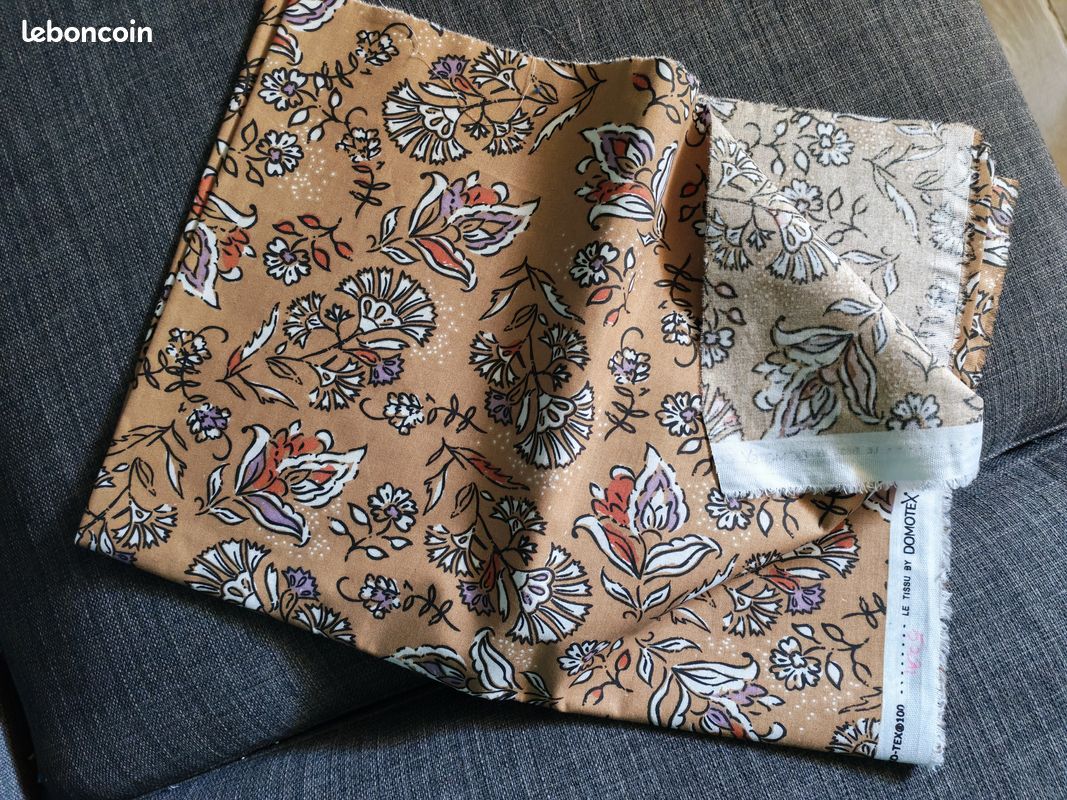 300cmx150cm tissu coton imprimé fleurs (image 1)