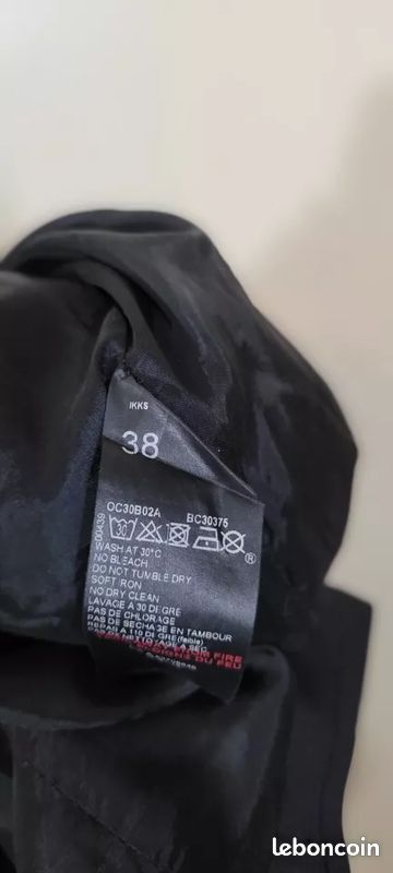 Robe IKKS Noire Taille 38 - Manches 3/4 - Doublée - Occasion Très Bon état - Style Casual