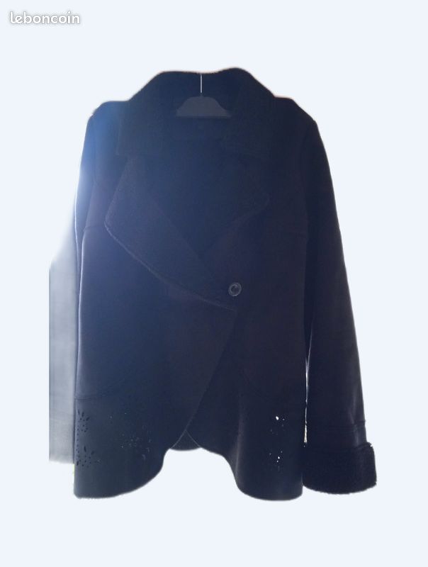 Veste noire en nubuck chaude (image 1)