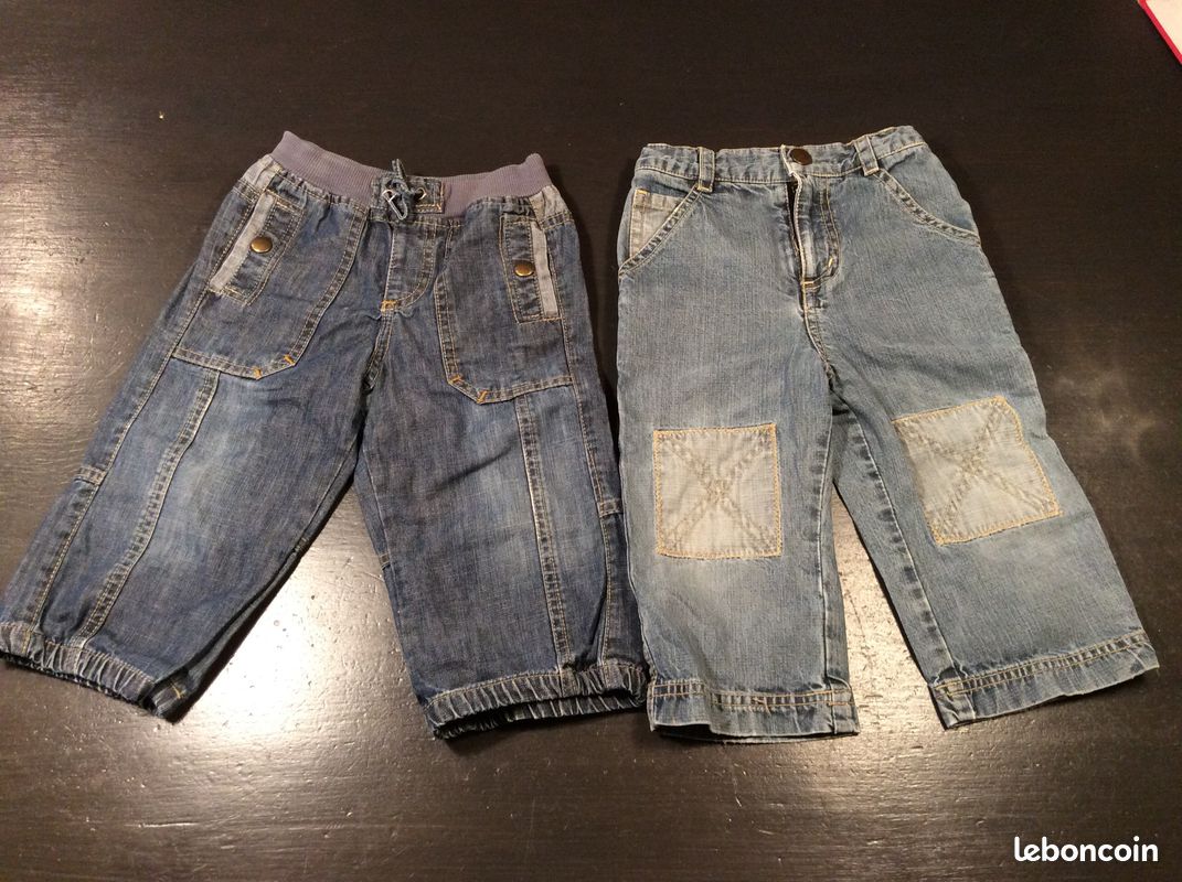 Lot 2 pantalons jeans Resserables garçon 23 Mois 2 ans (image 1)