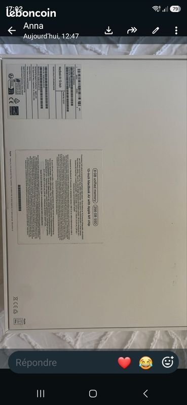 Apple Macbook Air 3 en TBE (image 3)