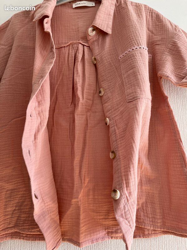 Chemise Soleil Sportsman Rose - Taille S - Manches Courtes - Occasion Correcte