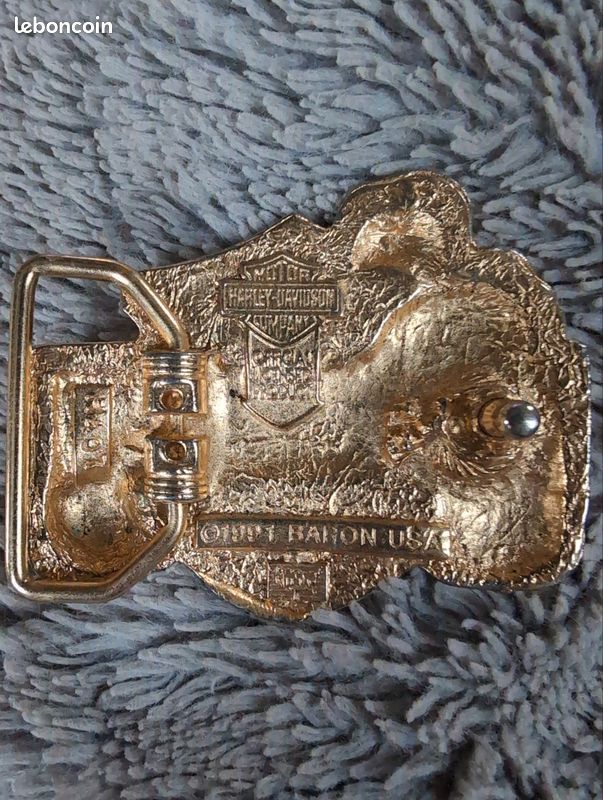 Boucle De Ceinture Harley Davidson Vintage - Fabriquée Aux USA - Très Bon état Occasion