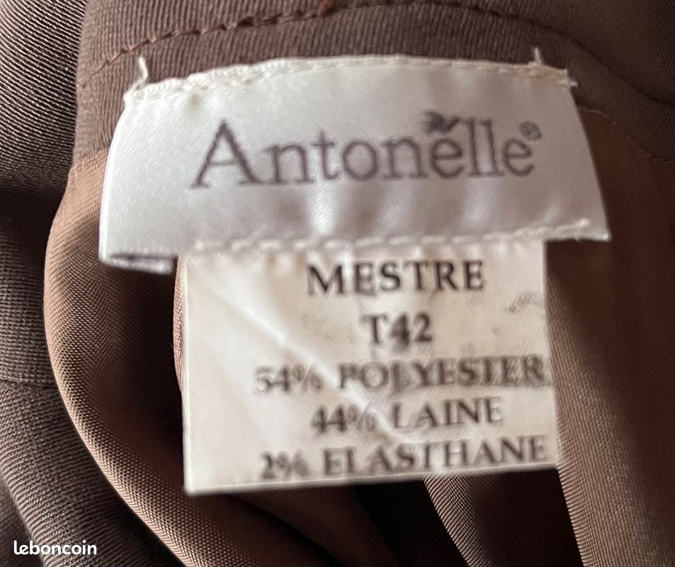 Jupe marron Antonelle T42 – Laine & polyester – Longueur 60 cm – Excellent état (image 3)