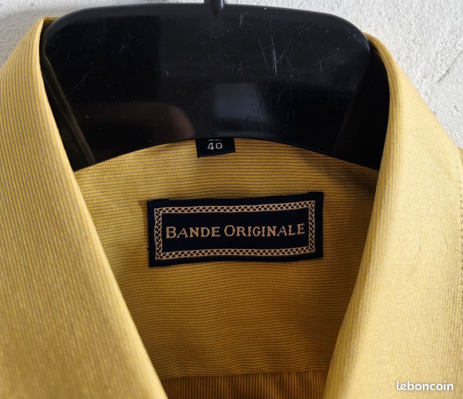 Chemise Bande Originale jaune moutarde, coupe classique, poche poitrine taille L/XL (image 4)