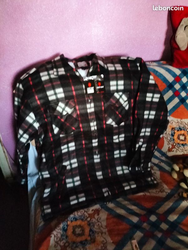 Chemise carreaux fourré zippé amparo taille 2 XL neuf (image 1)