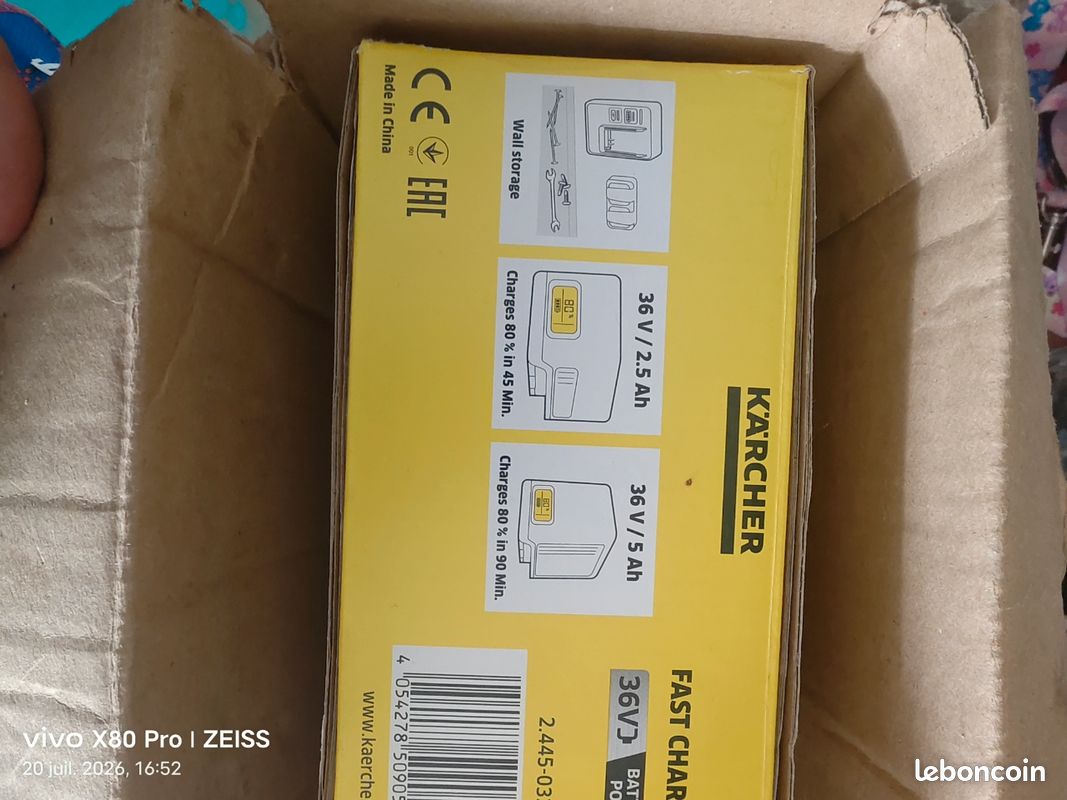 Batterie Karcher plus chargeur rapide 36v 5ha neuf utilisé une seul fois (image 1)