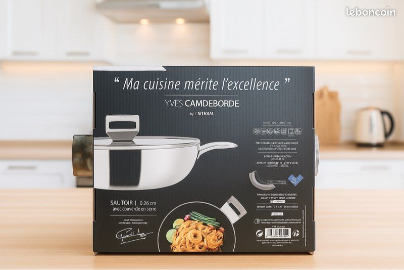 Sautoir Noir 32cm Revêtement Céramique - « RobuCook
