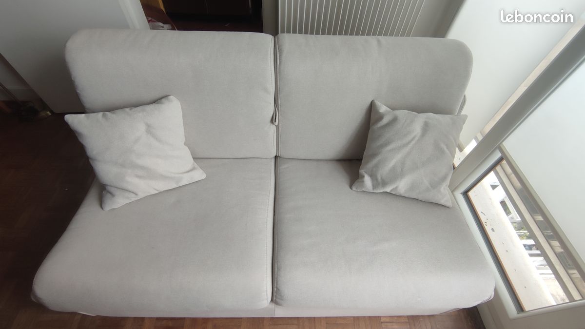 Canapé lit 2 places sans accoudoir - Tweed - Couchage 120 x190 cm - Largeur 150 cm (image 1)