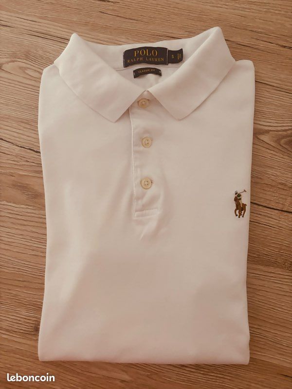 Polo Ralph Lauren blanc classique – Taille S (image 1)
