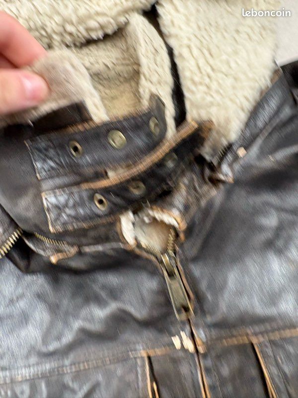 Veste en cuir véritable Wilsons Leather doublée sherpa – Taille L (image 6)