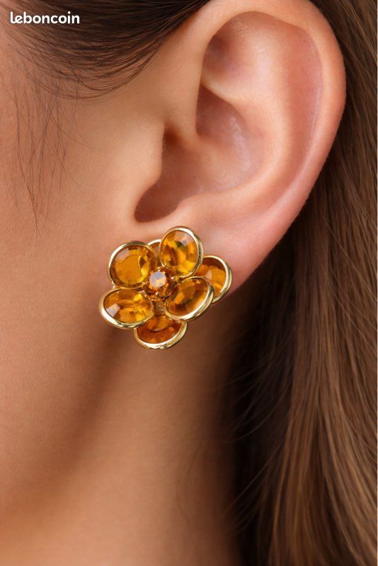 boucles d'oreilles créole ouverte acier inoxydable émail femme 0322031