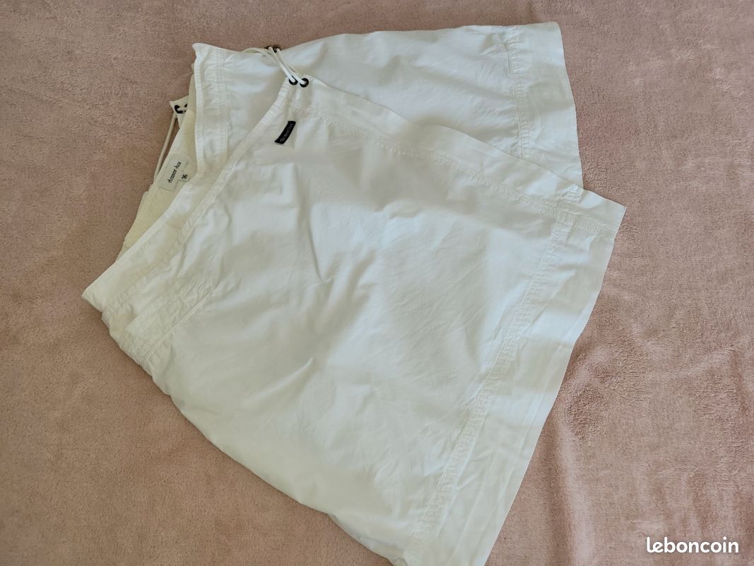 Jupe Blanche Armor Lux - Taille 42 - Coton Mélangé - Occasion En Parfait état