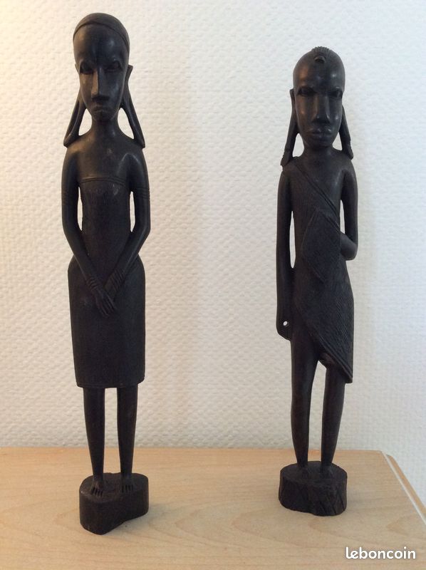 Très belles Sculptures anciennes de couple Africain (image 1)