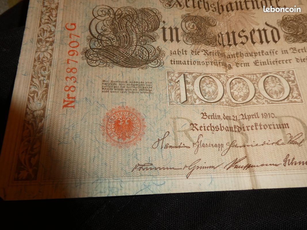 Billet 1000 marks allemagne 1910 (image 5)