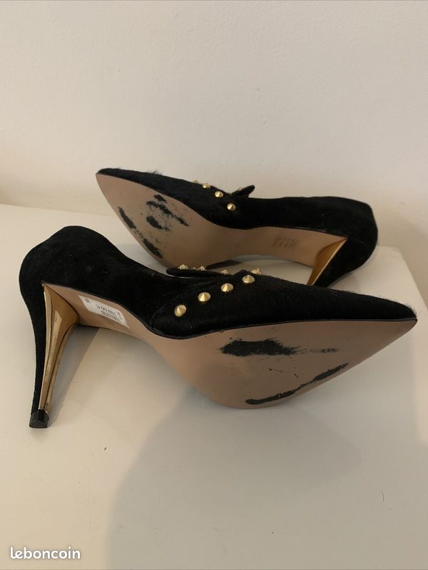 Chaussures Bottines en Cuir à Poils Noirs Cosmo Paris P39 (image 7)