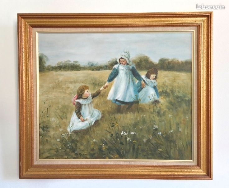 Tableau peinture 3 fillettes 63x73
Hauteur : 63cm
Largeur : 73cm (image 1)