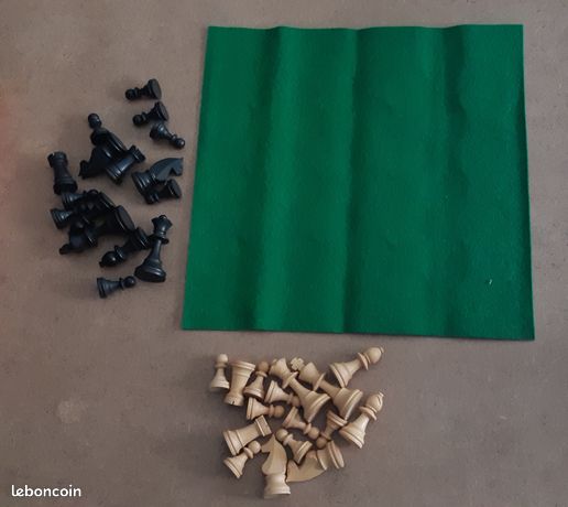Jeu d'échecs vintage Lardy, 75 mm ou 3 pouces, complet