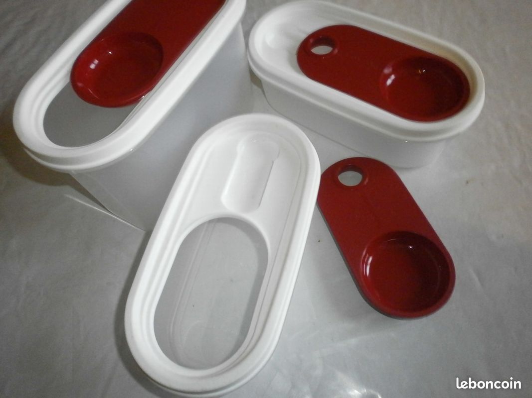 Lot 4 Boîtes Modulaires Tupperware Bleues - Tailles Différentes - Occasion