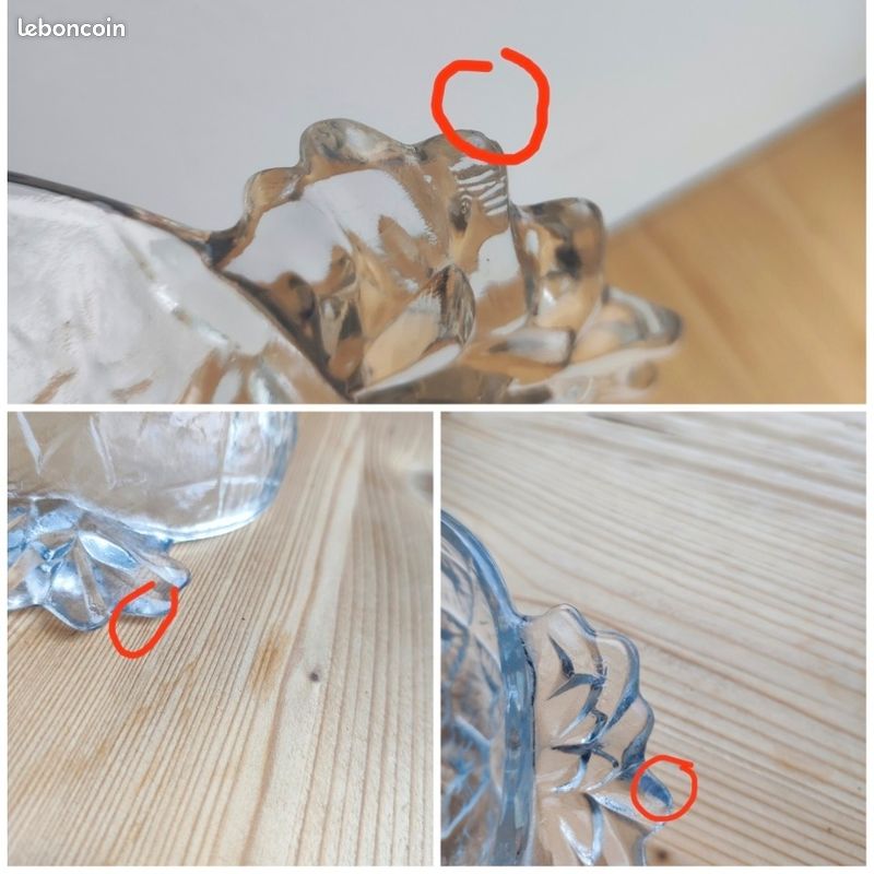 Saladier et coupelles ananas vintage en verre (image 6)