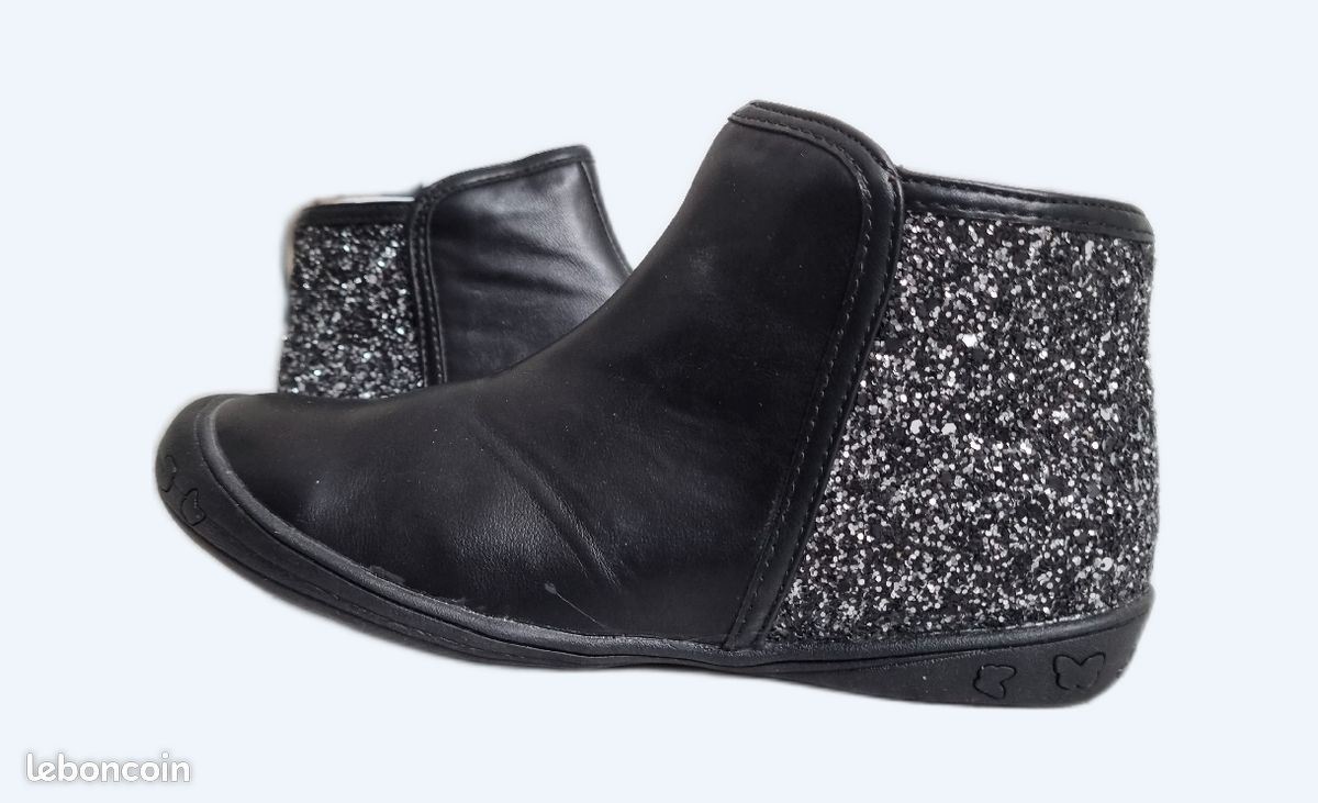 Boots noir argenté verbaudet pour fille (image 1)