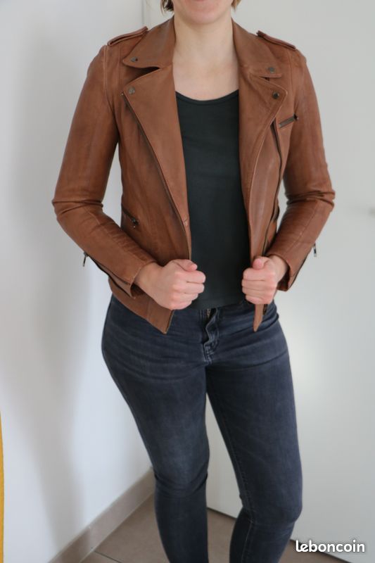 Cuir Vetements Naf Naf Femme Naf Naf Blouson De Type Perfecto En