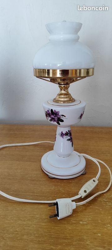 Lampe italienne en céramique avec abat-jour en opaline (image 3)