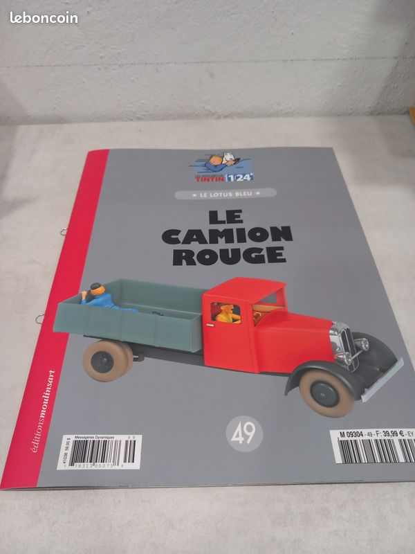 Camion Rouge Lotus Bleu Tintin Moulinsart 1/24 Hachette, Jaune, Occasion