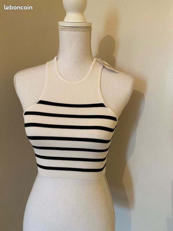Crop top à rayures Jennyfer taille s neuf (image 1)