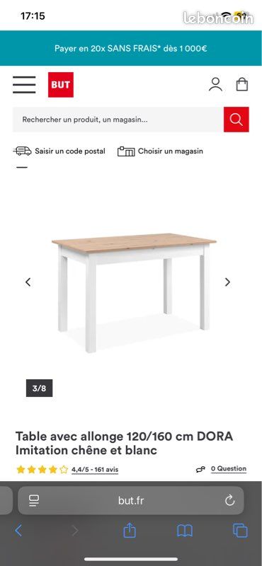Table à manger avec rallonge - Imitation chêne gris (image 4)